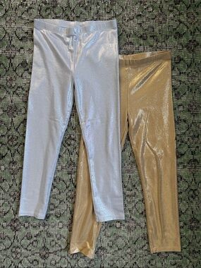 Kids Shiny Gold and Silver Leggings